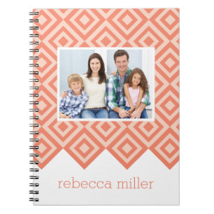 Caderno Espiral Notebook personalizado com padrão de diamante