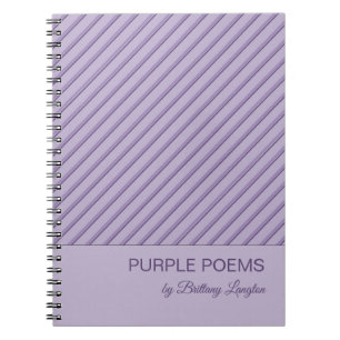 Caderno Espiral Notebook Personalizado com Padrão de Stripes Roxo