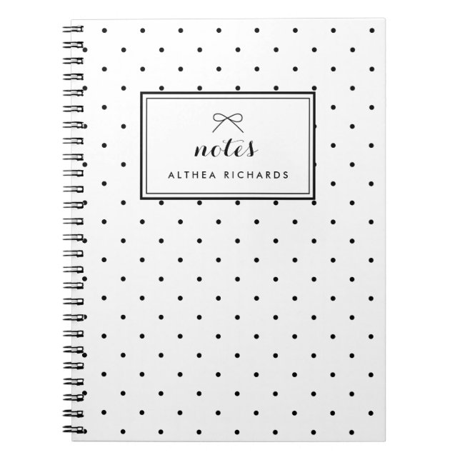 Caderno Espiral Notebook Personalizado com Padrão do Bolinhas Pequ (Frente)
