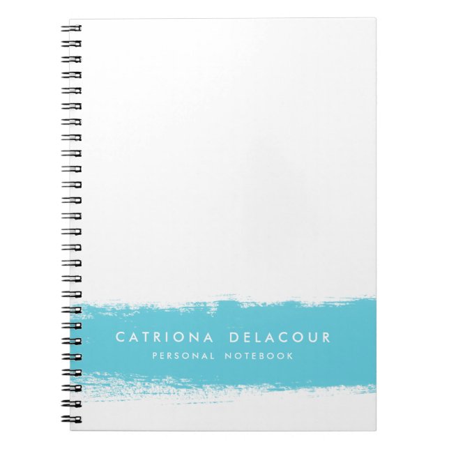 Caderno Espiral Notebook Personalizado com Splash de Aquarela Turq (Frente)