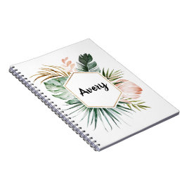 Caderno Espiral Notebook personalizado com trópicos de luxo