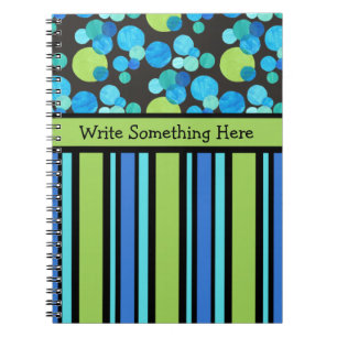Caderno Espiral Notebook Personalizado: Combine Chevrons, Bolinhas