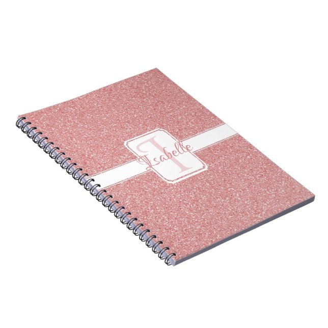 Caderno Espiral Notebook personalizado cor-de-rosa brilhante (Lado Direito)