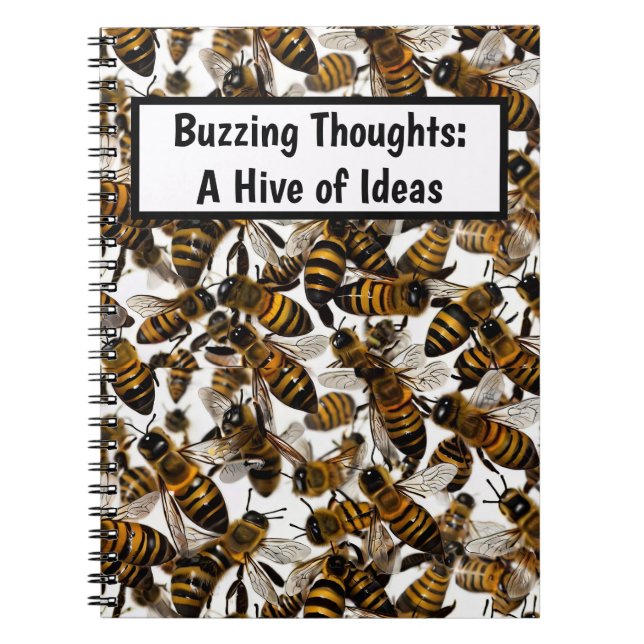 Caderno Espiral Notebook Personalizado de Abelhas Amarelas (Frente)