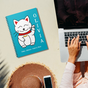 Caderno Espiral Notebook Personalizado De Desenho De Gato Adorável