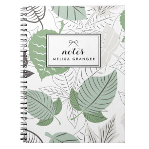 Caderno Espiral Notebook Personalizado de Folhas de Mint