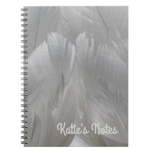 Caderno Espiral Notebook Personalizado de Fotografia de Penas Swan
