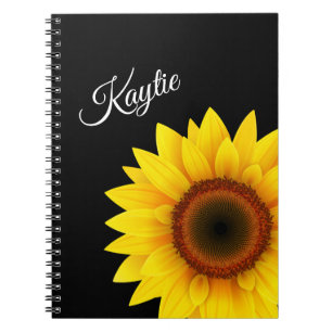 Caderno Espiral Notebook personalizado de girassol