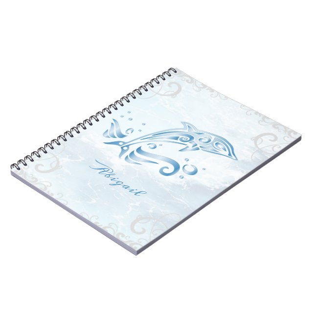 Caderno Espiral Notebook Personalizado de Golfinho Azul (Left Side)