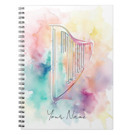 Caderno Espiral Notebook personalizado de Harp em Watercolor