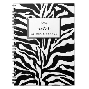 Caderno Espiral Notebook personalizado de impressão zebra branca e