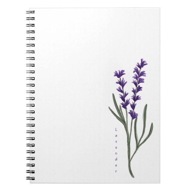 Caderno Espiral Notebook personalizado de lavanda (Frente)