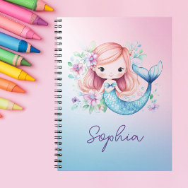 Caderno Espiral Notebook Personalizado De Moças De Sereia Bonitas