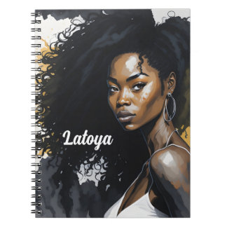 Caderno Espiral Notebook personalizado de mulher negra