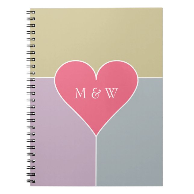 Caderno Espiral Notebook personalizado de padrão cardíaco (Frente)