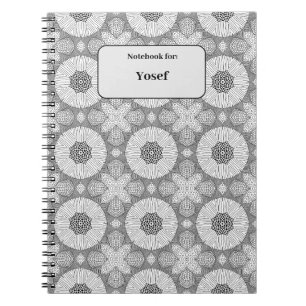 Caderno Espiral Notebook personalizado de padrão uniforme preto e 