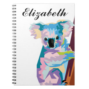 Caderno Espiral Notebook Personalizado de Pop Art Koala