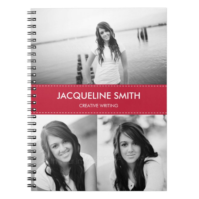 Caderno Espiral Notebook Personalizado de Texto Moderno (Frente)