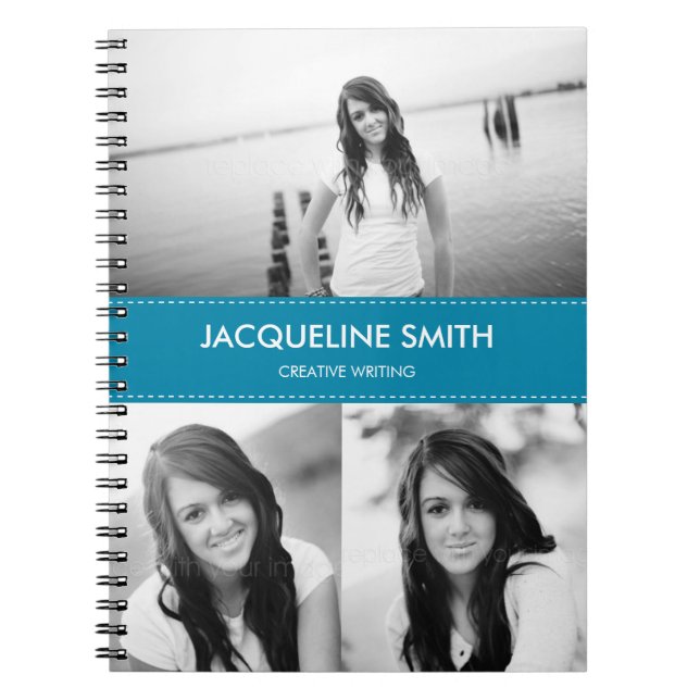 Caderno Espiral Notebook Personalizado de Texto Moderno (Frente)