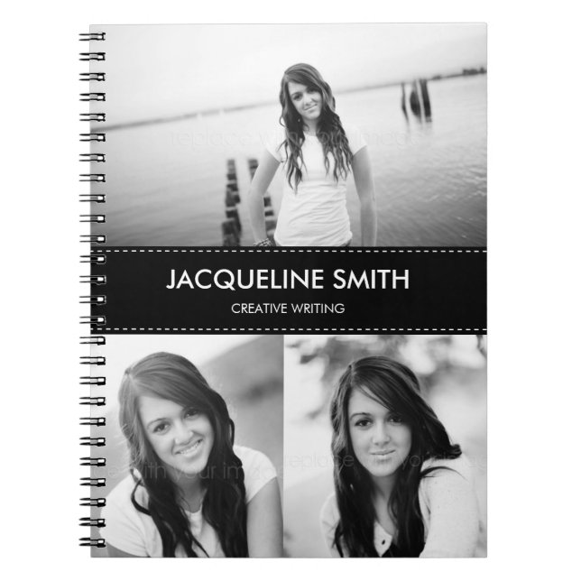 Caderno Espiral Notebook Personalizado de Texto Moderno (Frente)