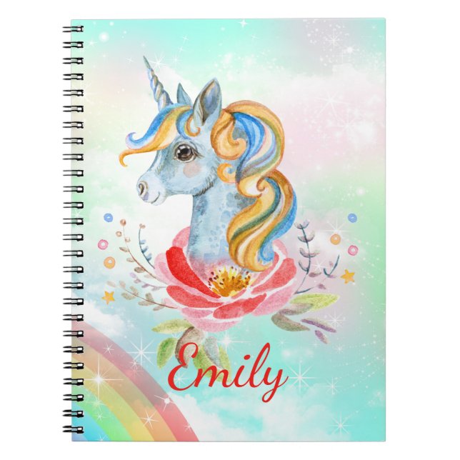 Caderno Espiral Notebook Personalizado de Unicórnio Magnético (Frente)