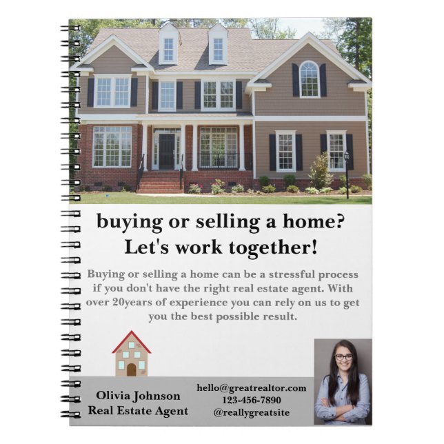 Caderno Espiral Notebook Personalizado do Agente Imobiliário Moder (Frente)