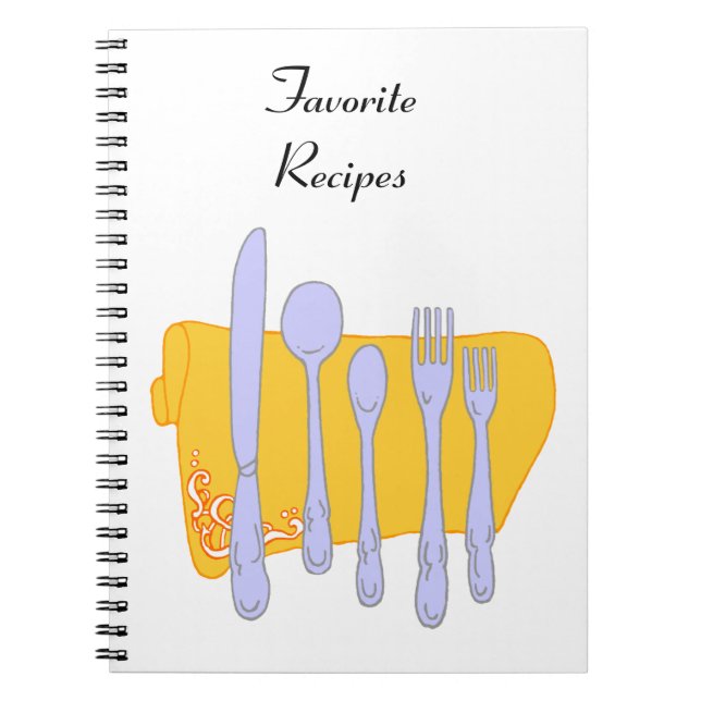 Caderno Espiral Notebook personalizado do Design do Silverware par (Frente)
