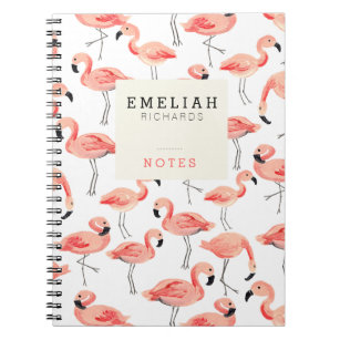 Caderno Espiral Notebook personalizado do Flamingo