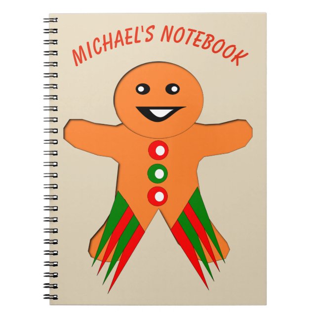 Caderno Espiral Notebook personalizado do Gingercake Man (Frente)