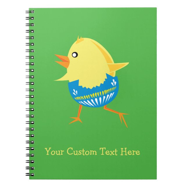 Caderno Espiral notebook personalizado do Pintinho páscoa (Frente)
