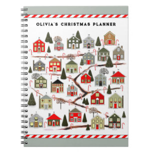 Caderno Espiral notebook personalizado do planejador de Natal