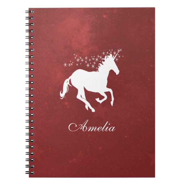Caderno Espiral Notebook Personalizado do Red Unicorn (Frente)