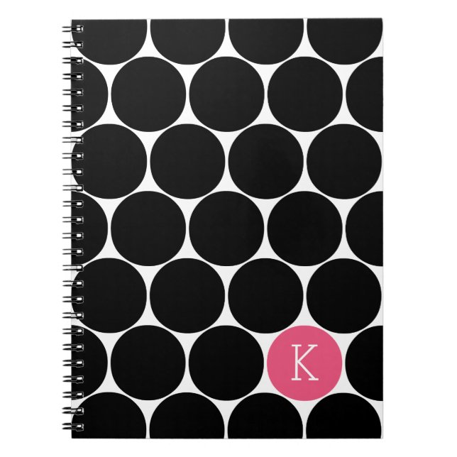 Caderno Espiral Notebook Personalizado em Círculo Monograma (Frente)