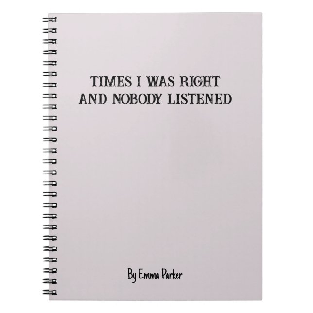 Caderno Espiral Notebook personalizado engraçado para presentes de (Frente)