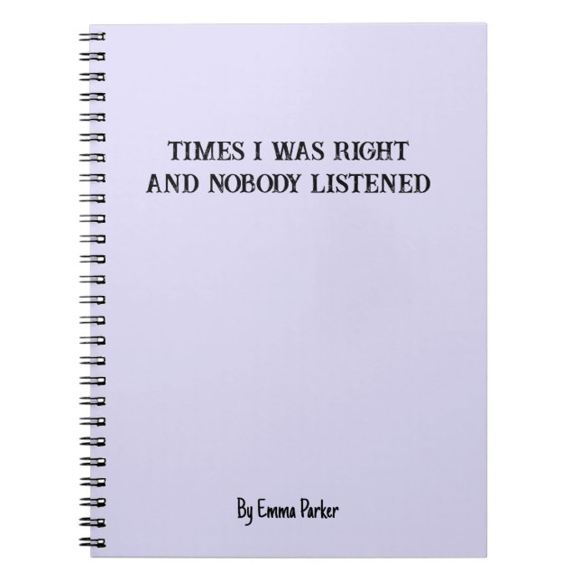 Caderno Espiral Notebook personalizado engraçado para presentes de (Frente)