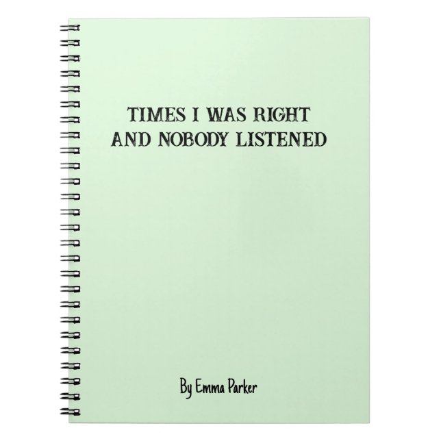 Caderno Espiral Notebook personalizado engraçado para presentes de (Frente)