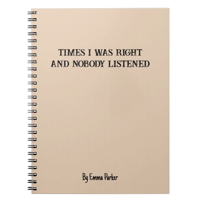 Caderno Espiral Notebook personalizado engraçado para presentes de (Frente)