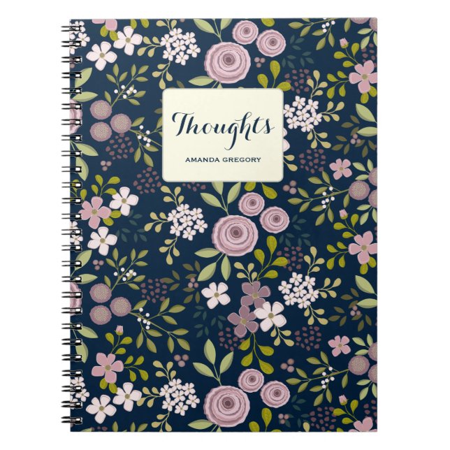 Caderno Espiral Notebook Personalizado Floral do Jardim Selvagem (Frente)