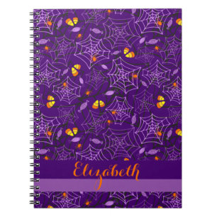 Caderno Espiral Notebook Personalizado Halloween Spiders & Candy