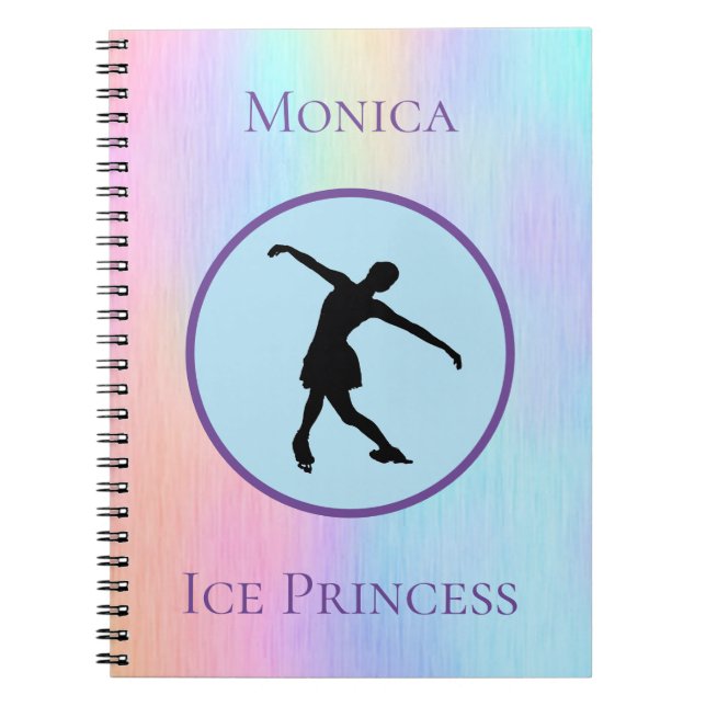 Caderno Espiral Notebook personalizado "Ice Princess" de Patinação (Frente)