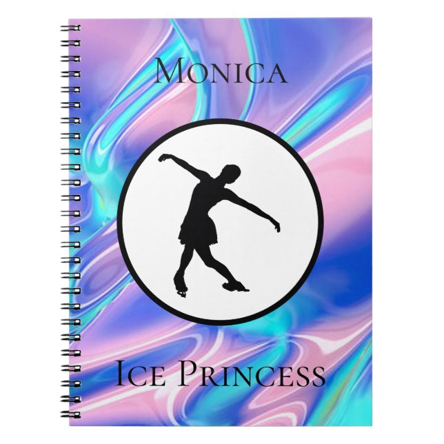 Caderno Espiral Notebook personalizado "Ice Princess" de Patinação (Frente)