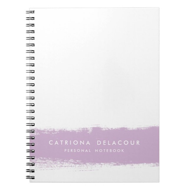 Caderno Espiral Notebook Personalizado Lilac Watercolor Splash (Frente)