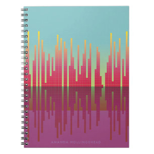 Caderno Espiral Notebook Personalizado Neo anos 80 Visualizer