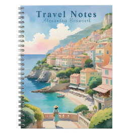 Caderno Espiral Notebook Personalizado no Verão em França Viagem -