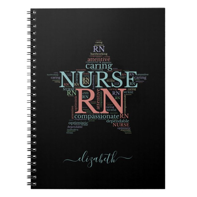 Caderno Espiral Notebook Personalizado Nurse Star (Frente)