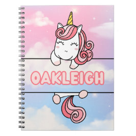 Caderno Espiral Notebook personalizado Oakleigh Unicorn Girlie