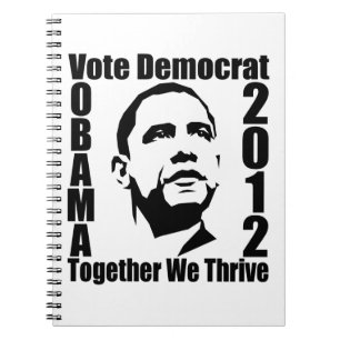 Caderno Espiral notebook personalizado OBAMA 2012