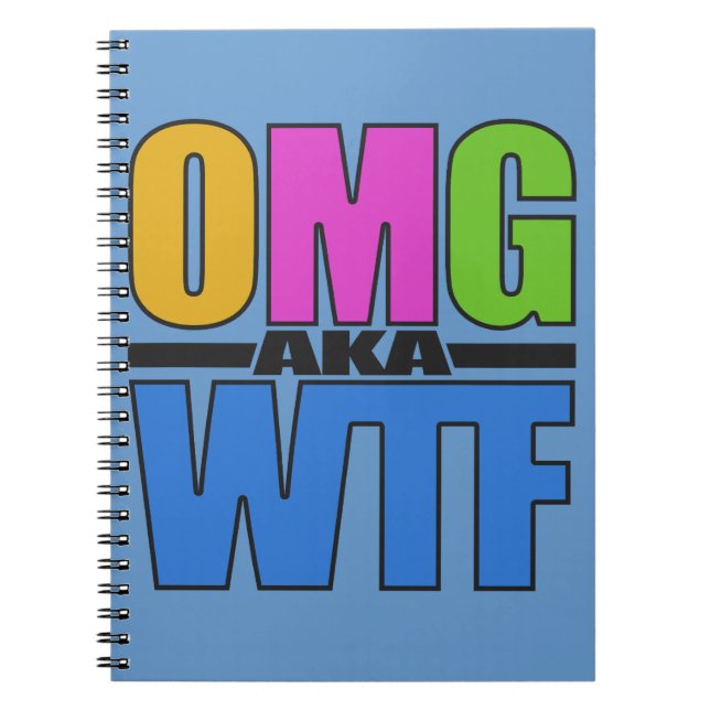Caderno Espiral notebook personalizado OMG aka WTF (Frente)