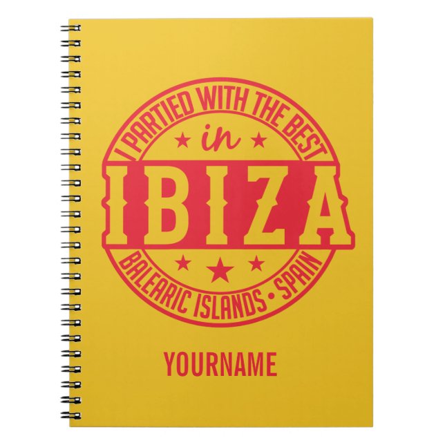 Caderno Espiral notebook personalizado para Espanha IBIZA (Frente)