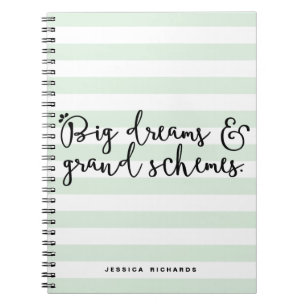 Caderno Espiral Notebook Personalizado para Grandes Sonhos e Grand